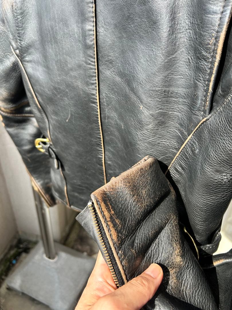 値下げ交渉可能 茶芯 VANSON ライダース 革ジャンB