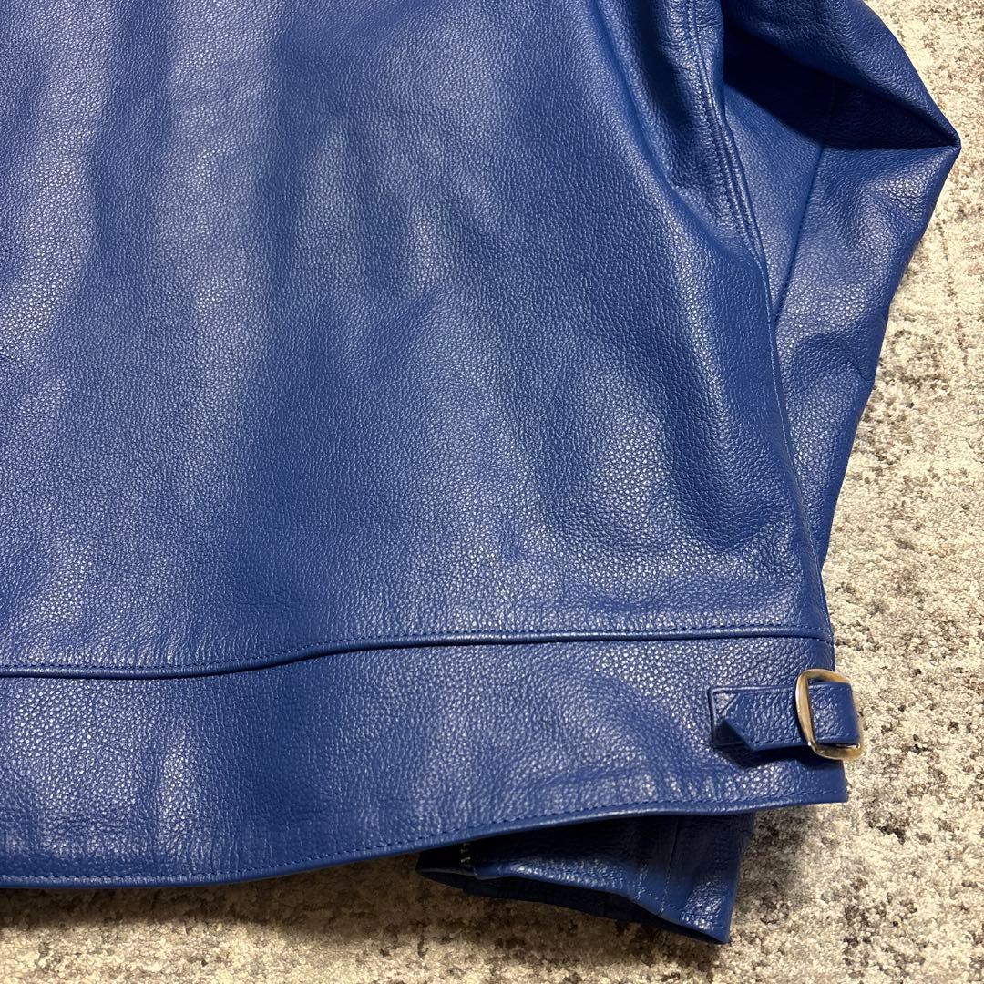 レザージャケット ライダース ドミネーター ロイヤルブルー 水牛革 サイズ44