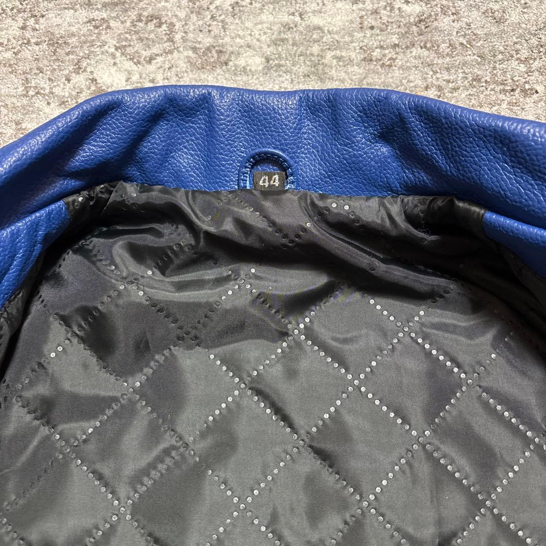 レザージャケット ライダース ドミネーター ロイヤルブルー 水牛革 サイズ44