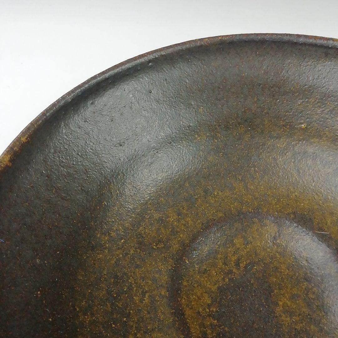 Ｔ３５５　茶碗　『笠間焼』『平茶碗』『河野章 作』　共箱　抹茶碗　茶道具