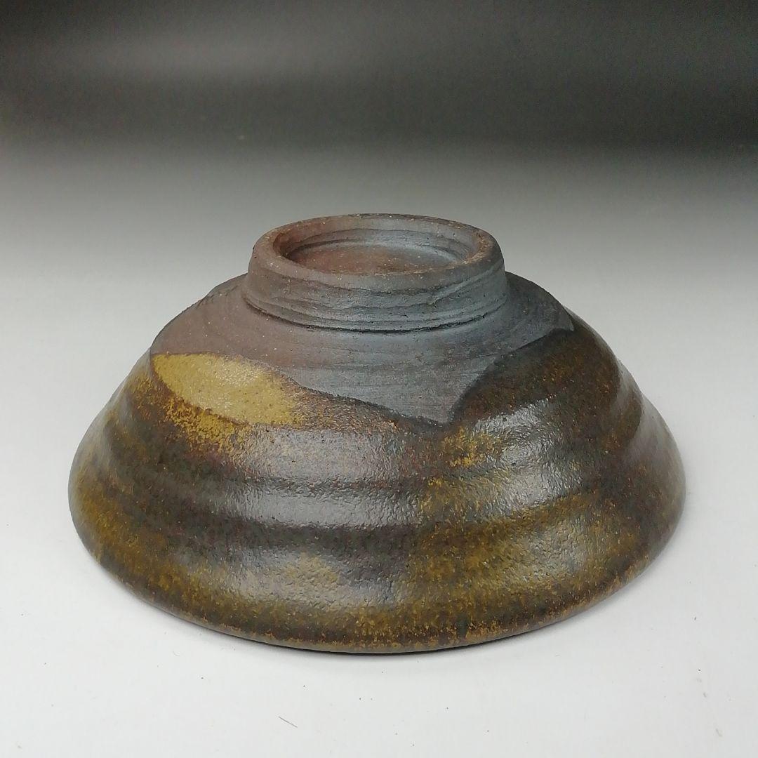 Ｔ３５５　茶碗　『笠間焼』『平茶碗』『河野章 作』　共箱　抹茶碗　茶道具