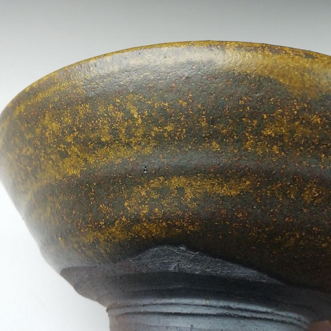 Ｔ３５５　茶碗　『笠間焼』『平茶碗』『河野章 作』　共箱　抹茶碗　茶道具