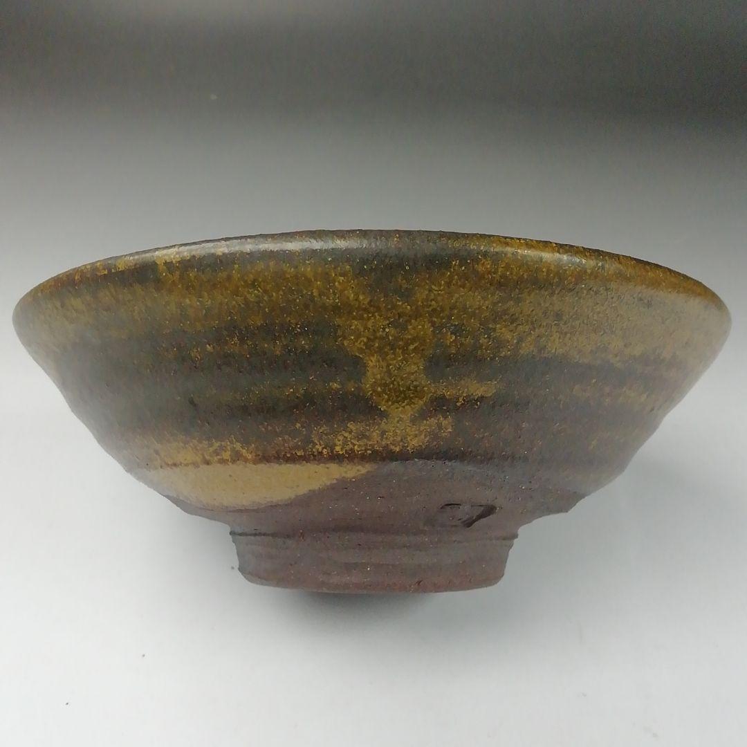 Ｔ３５５　茶碗　『笠間焼』『平茶碗』『河野章 作』　共箱　抹茶碗　茶道具