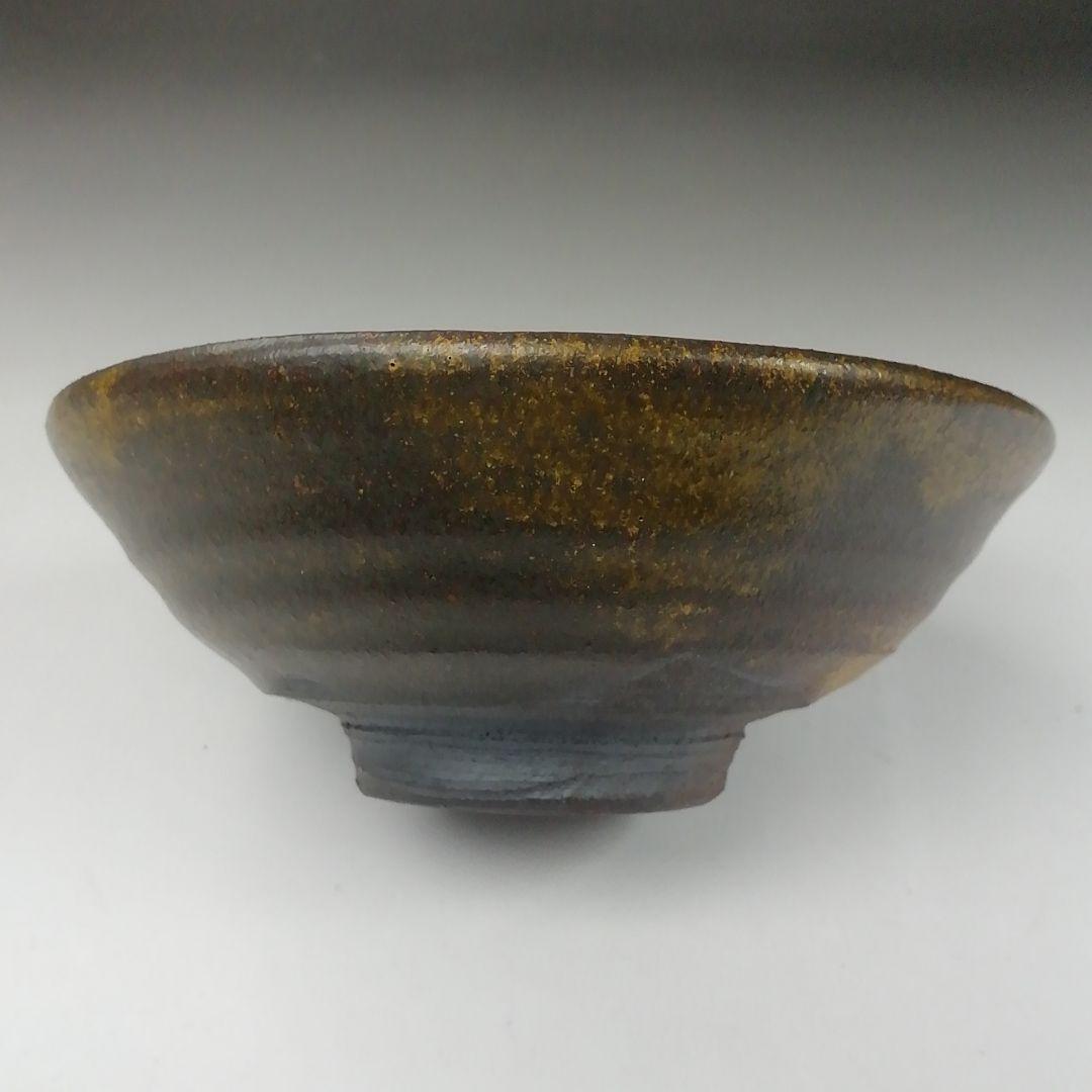 Ｔ３５５　茶碗　『笠間焼』『平茶碗』『河野章 作』　共箱　抹茶碗　茶道具