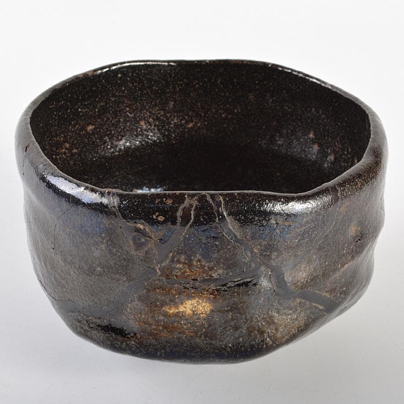 茶道具　高橋道八造　黒楽茶碗　共箱　M　R7088