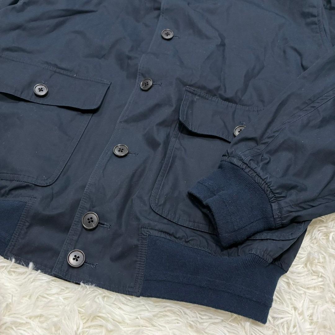 【美品】信濃屋 ジャケット ネイビー ジャケット 綿 リブ