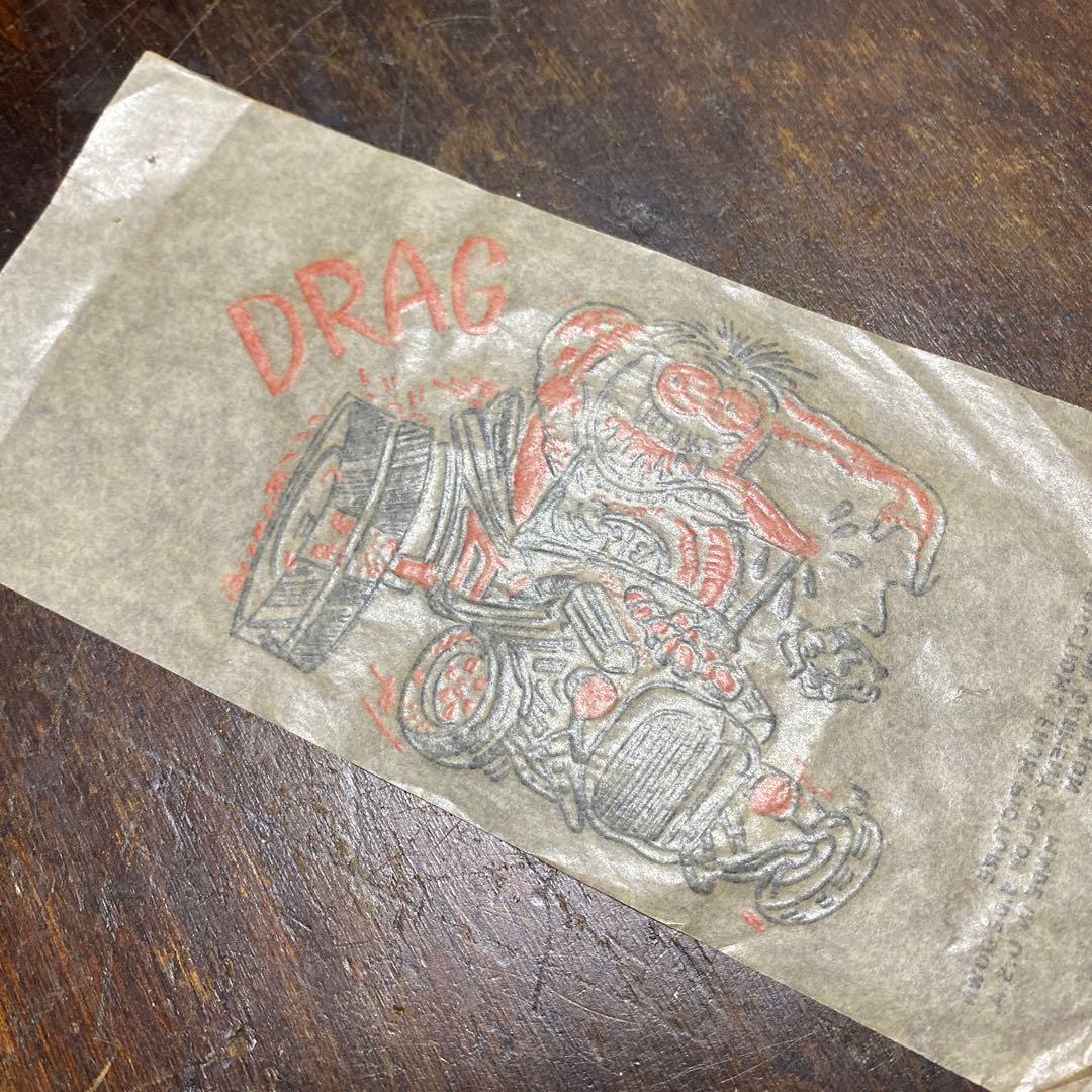 50s' ビンテージHOTRODラットフィンクアイロンプリント転写紙古着バイカー