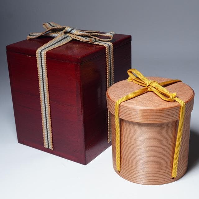 川端近左　黒平棗　共箱　二重箱　茶道具　漆器　薄茶器