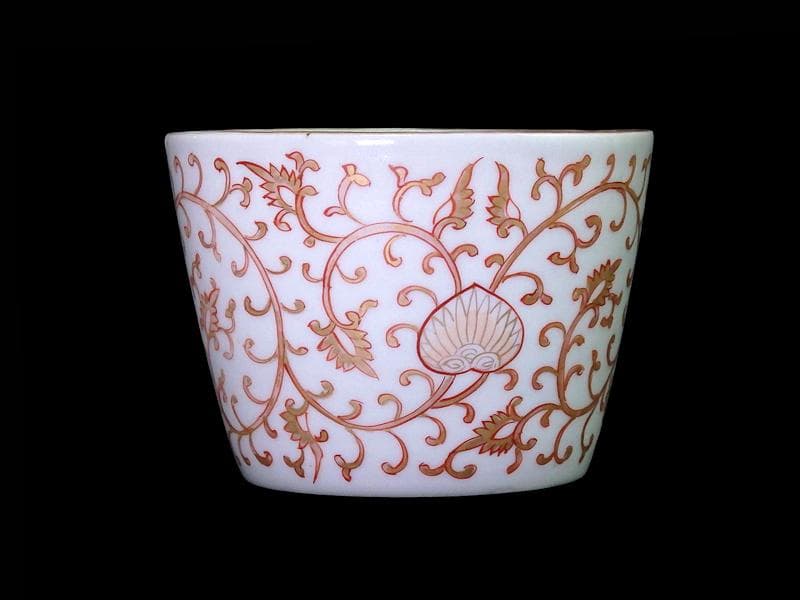 古伊万里　金襴手　金唐草の図　大振蕎麦猪口　E777AS-fbsc