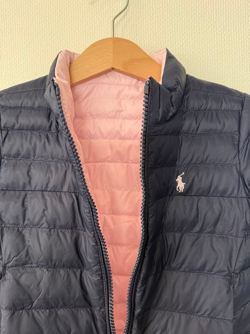 ポロ・ラルフ・ローレン ネイビー ダウンコート　リバーシブル