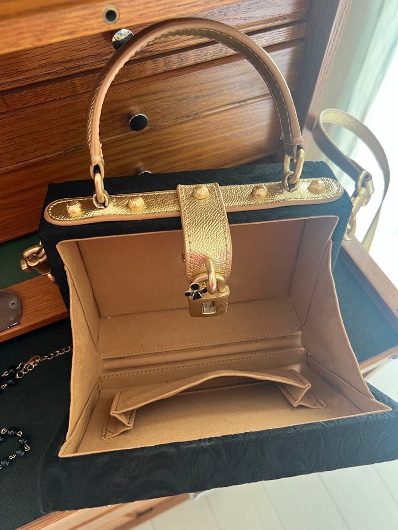 ドルチェ&ガーバーナ　装飾的な黒いパーティーバッグ