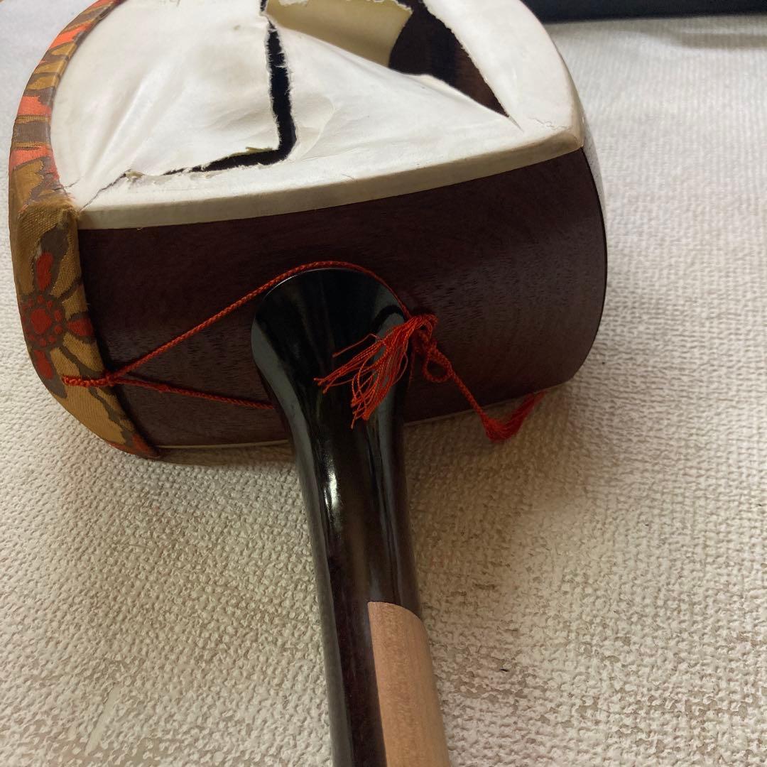 三味線 木製 付属品あり　ケース付き　破れあり