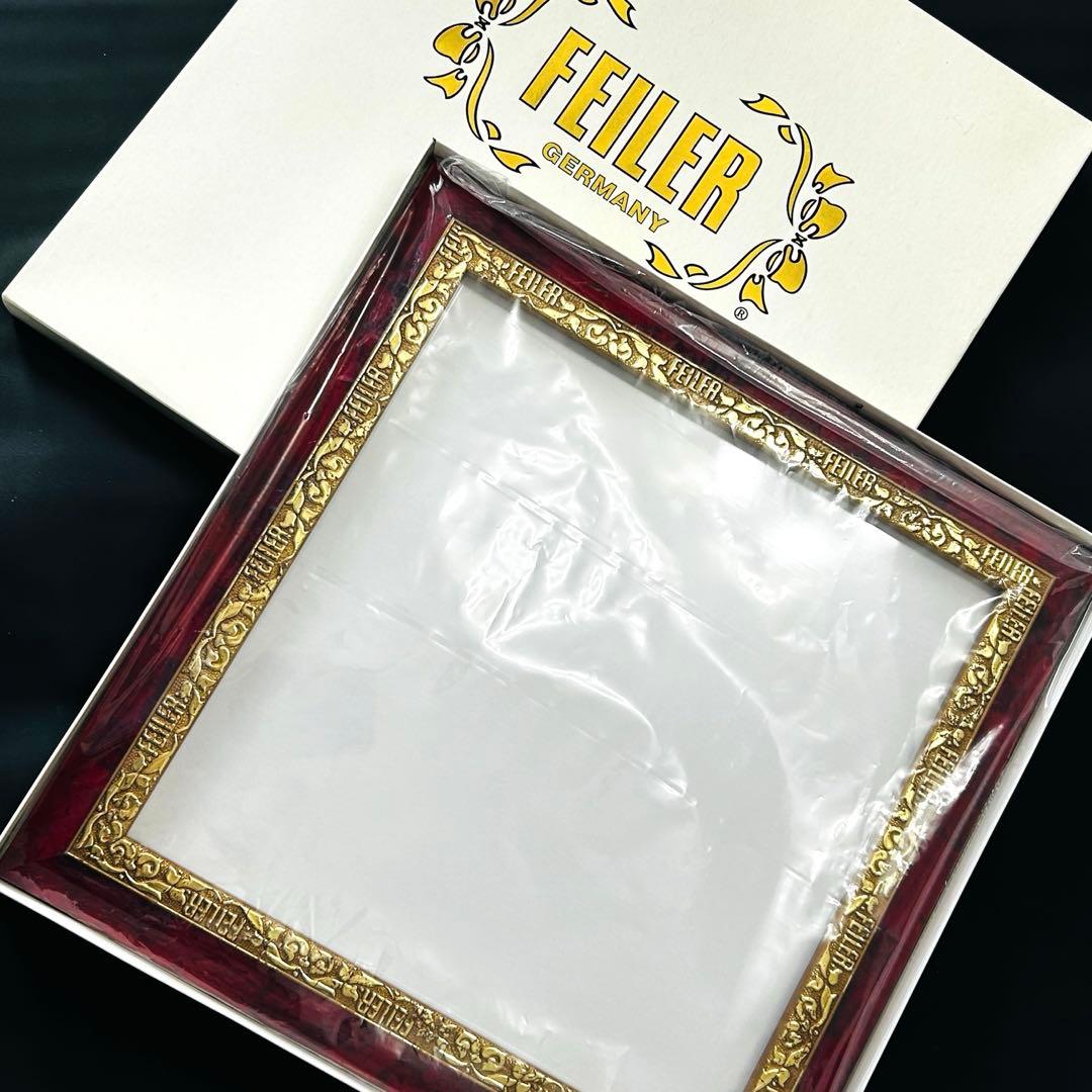 FEILER フェイラー 額縁 ハンカチ ゴールドフレーム　レトロ　レア