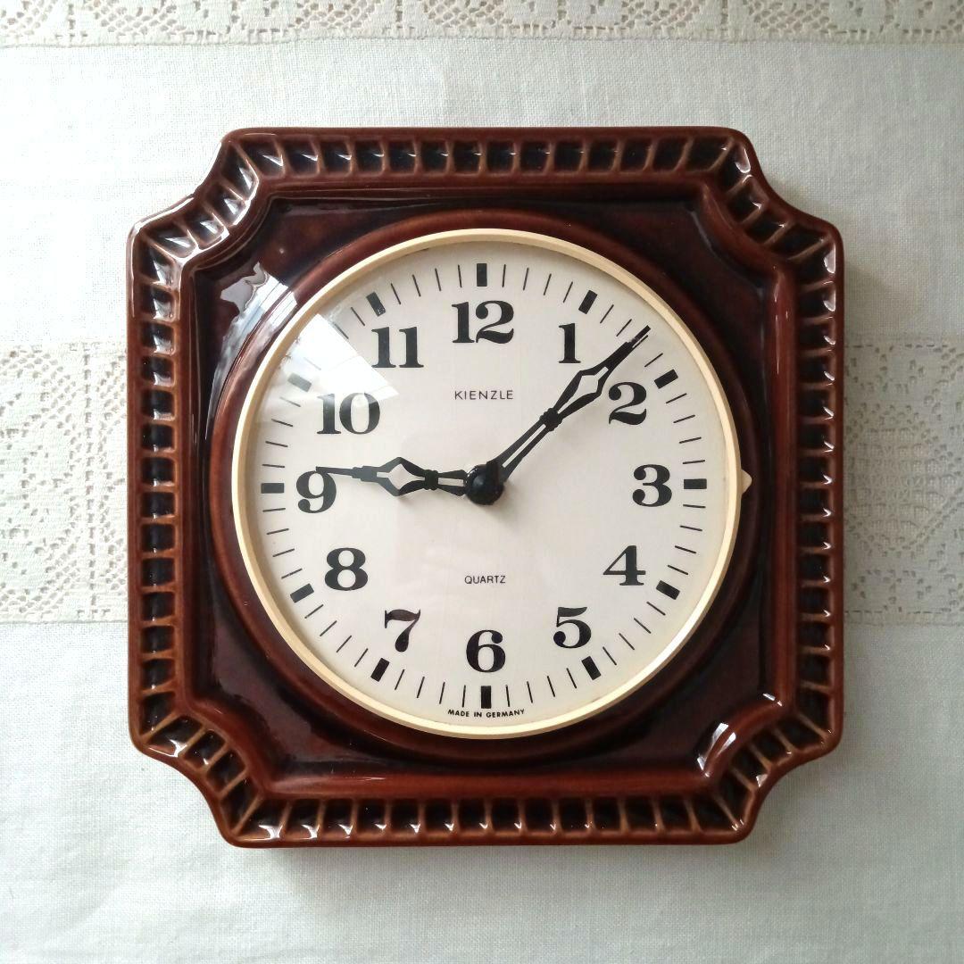 Kienzle 掛時計 ブラウン 陶器製　1970年代ドイツビンテージ