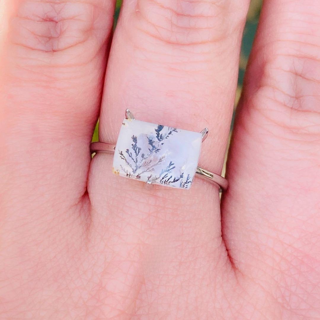 天然石　デンドリックチッククォーツ　ルース　天然石リング