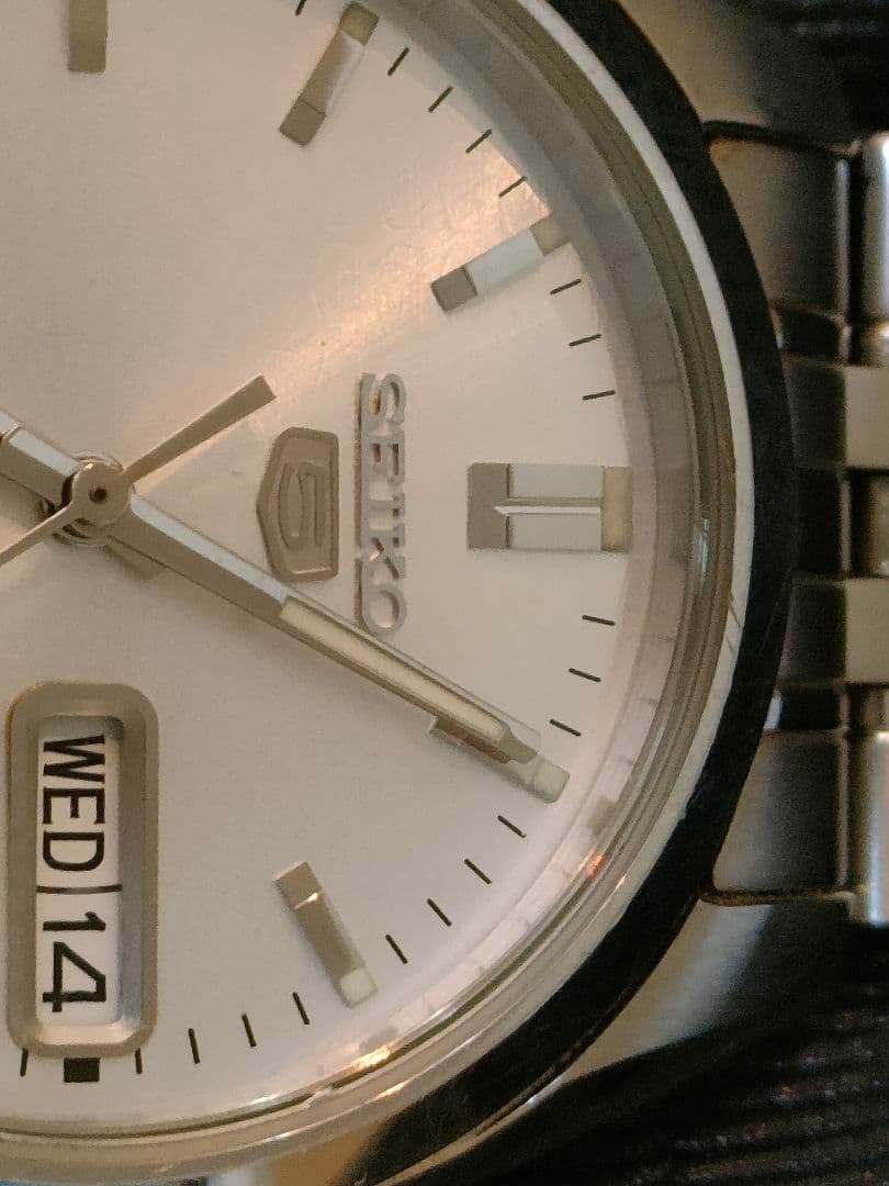 【美品】SEIKO 5 デイト 裏スケルトン 自動巻腕時計