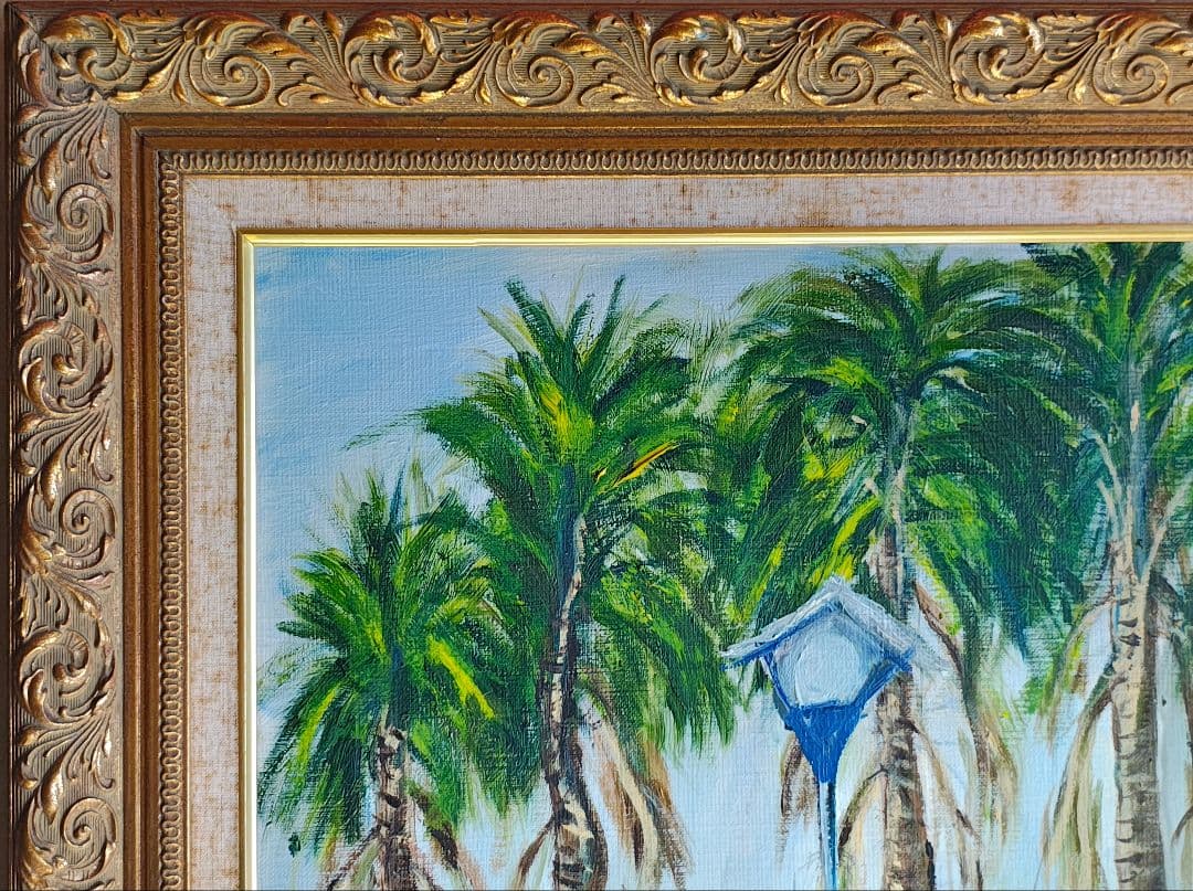 F30号 大型額縁 油彩画付【送料込】