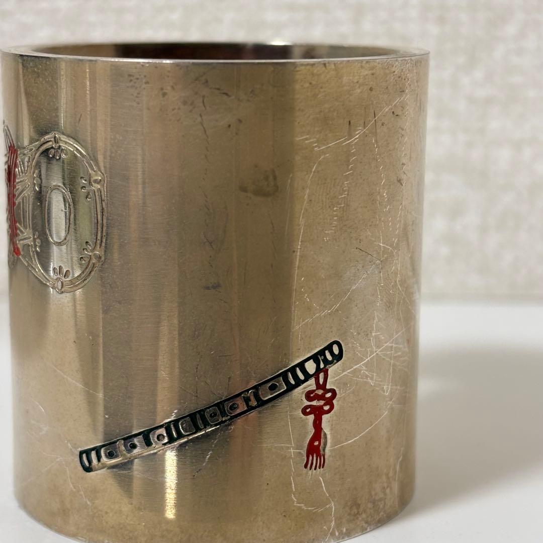 銀製 笛鼓蓋置 重量88g