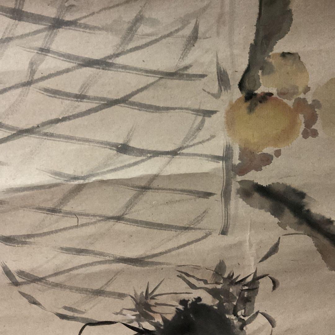 紙本 淡彩水墨画 靜物 不思議な作品です 無落款