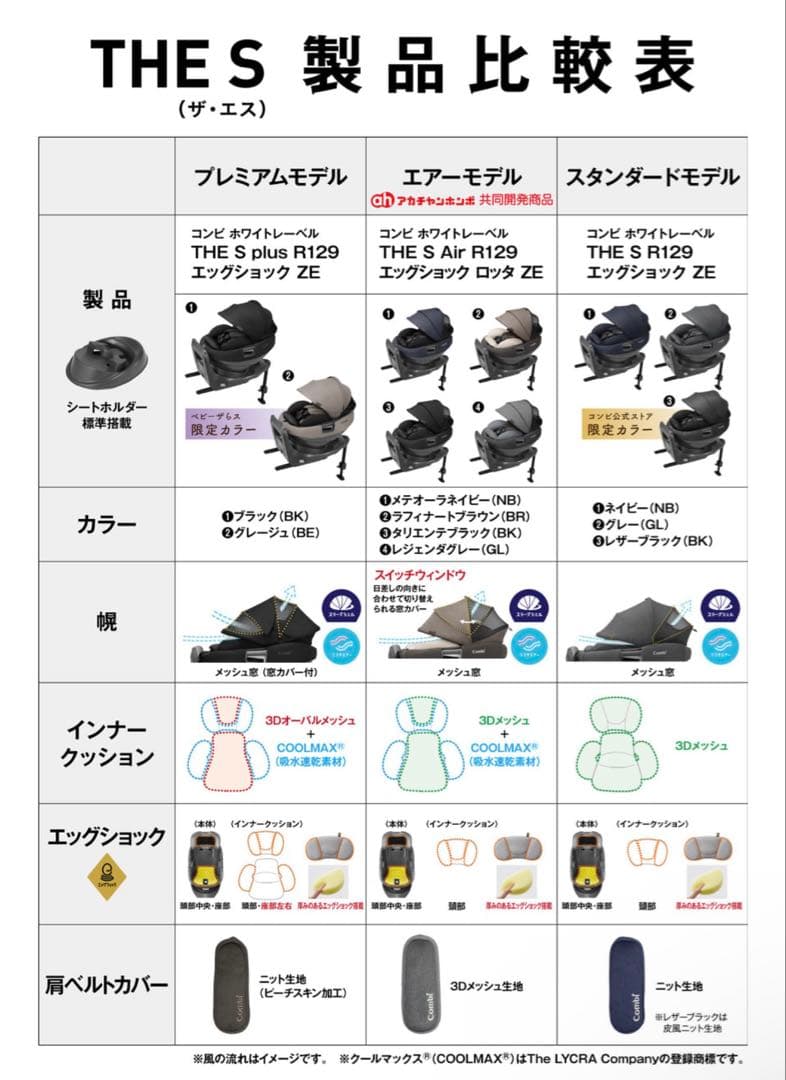 【美品】Combi THE S Air エッグショック ロッタ ZE