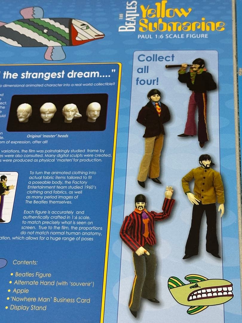 超レア●イエロー・サブマリン12インチビートルズフィギュアセット●ジョンレノン他