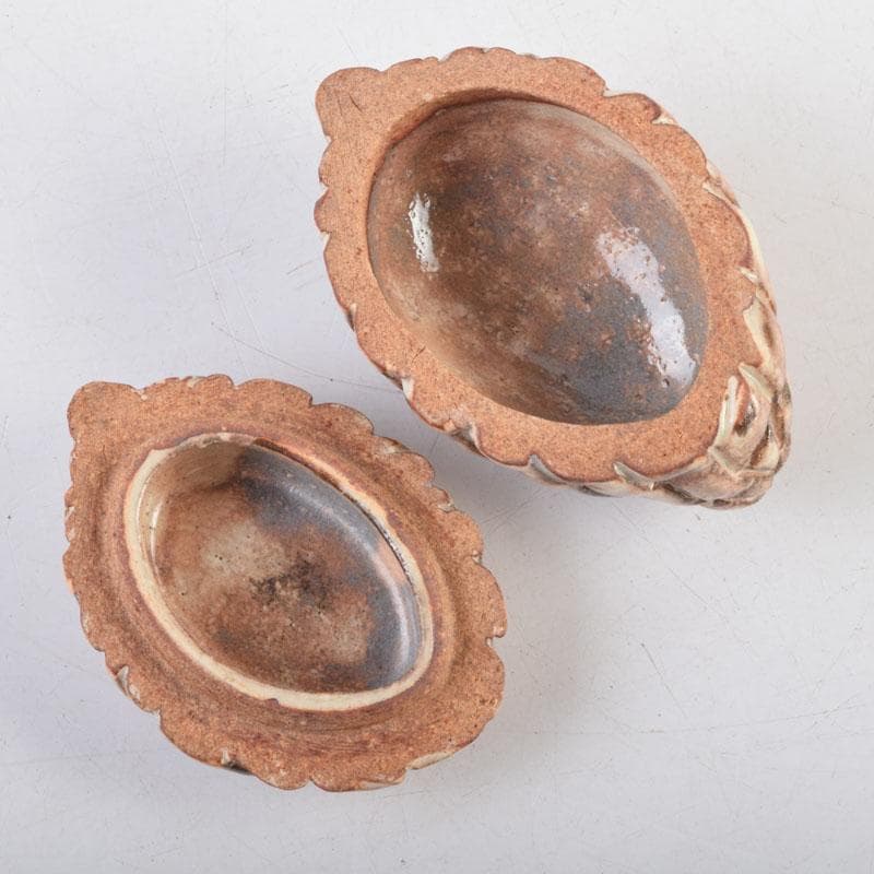 茶道具　萩焼　十三代　田原陶兵衛造　松実香合　共布共箱　V　8997