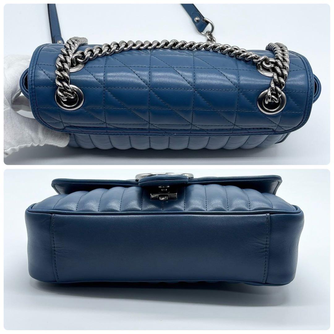 GUCCI グッチ マーモント スモール ショルダーバック ブルー GG