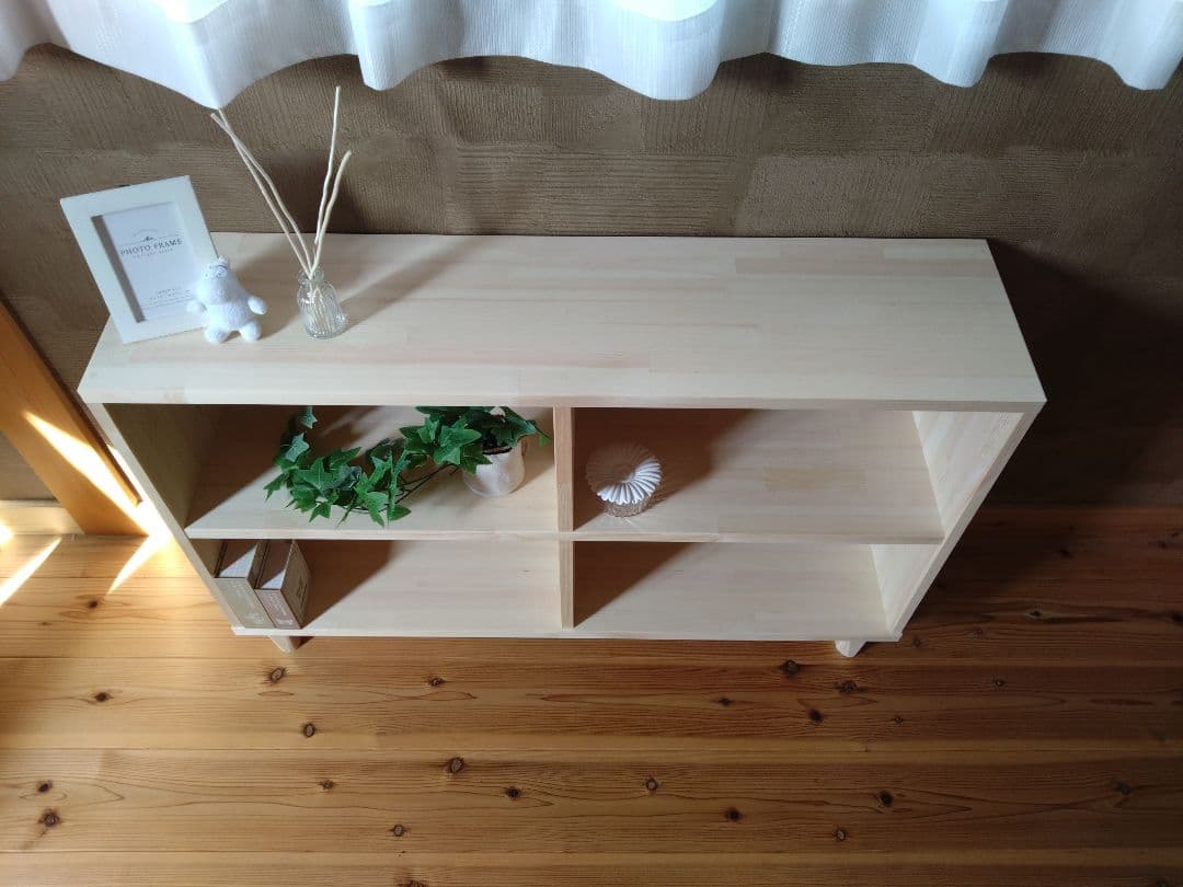 【送料無料】天然木　赤松集成材　足付きスタッキングシェルフ　子供本棚飾り棚収納棚