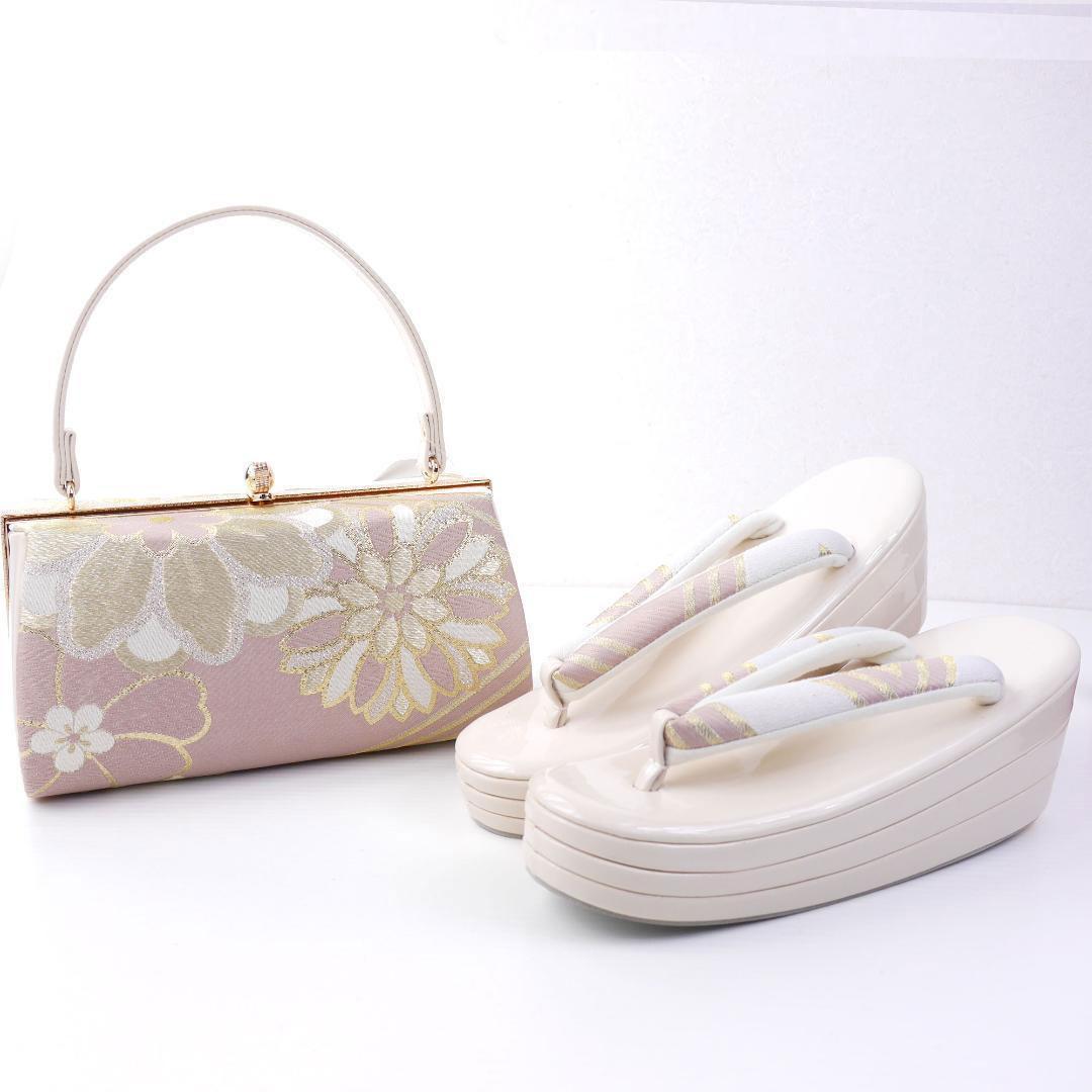 草履バッグセット 着物 振袖 成人式 厚底 ヒール草履 uzouri94-2