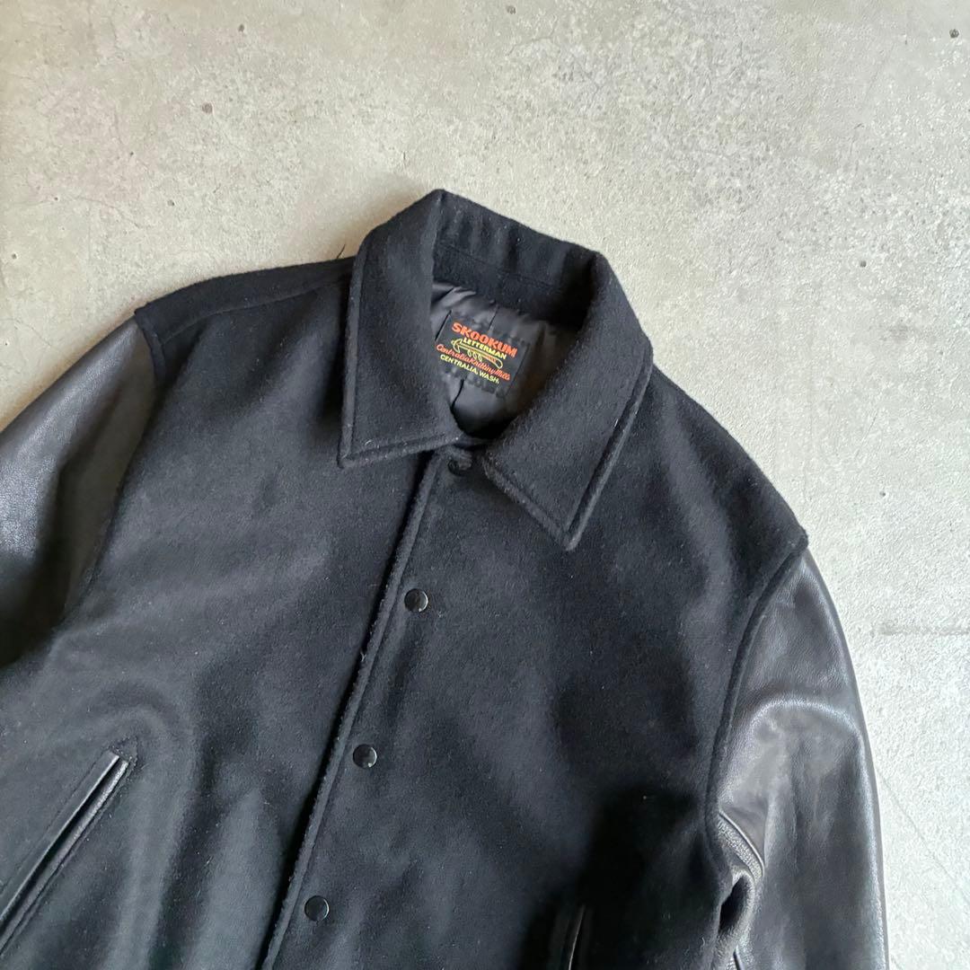 MR.OLIVE / SKOOKUM JACKET レザー スタジアムジャケット