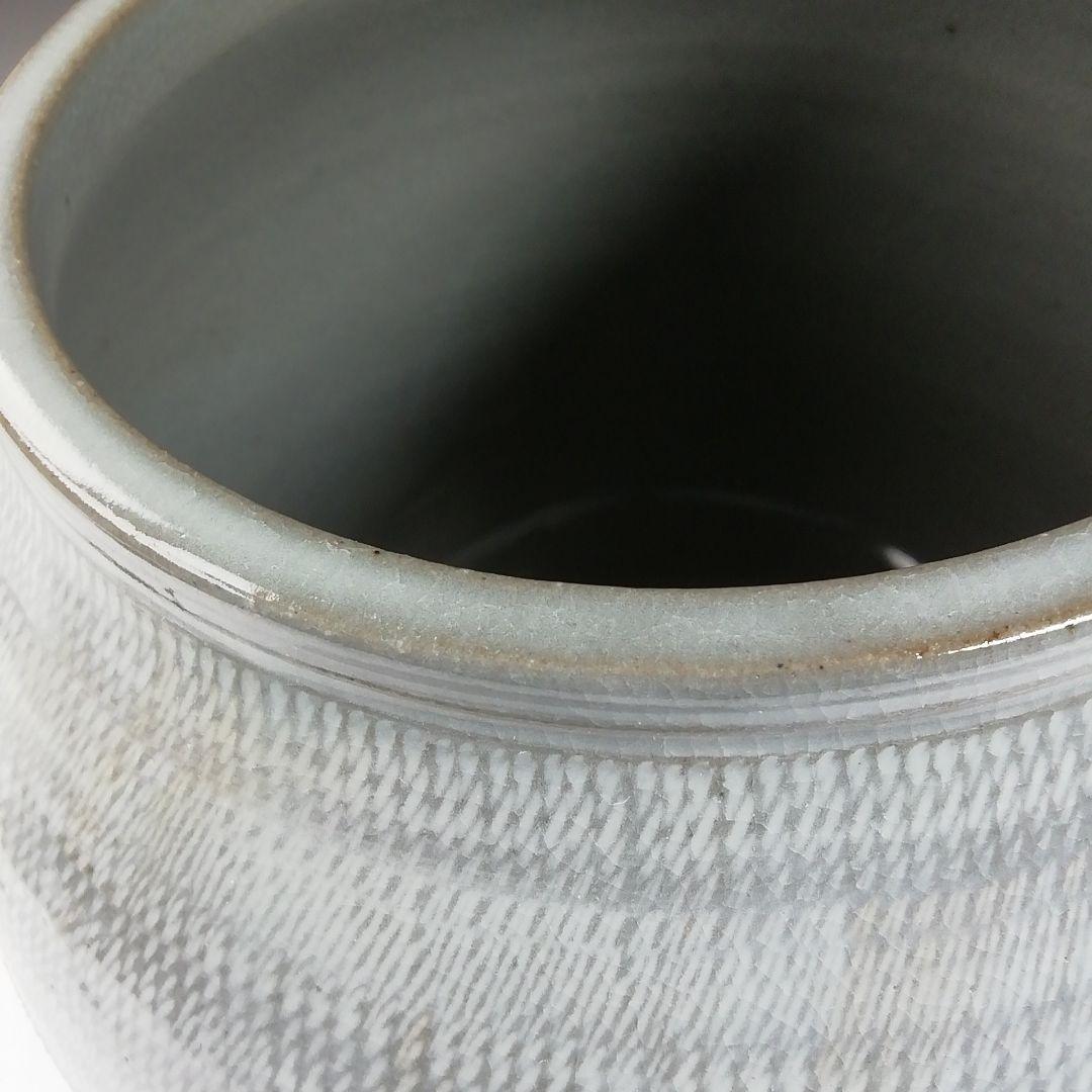 Ｔ７１９　水指　『礼賓手三嶋　水指』『高台寺窯　森里陶楽 造』　共箱　茶道具