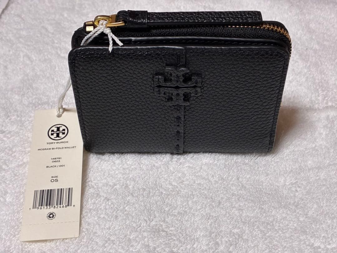 【新品未使用】TORY BURCH（トリーバーチ）　二つ折り財布　BLACK
