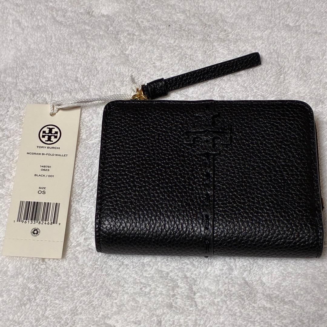 【新品未使用】TORY BURCH（トリーバーチ）　二つ折り財布　BLACK