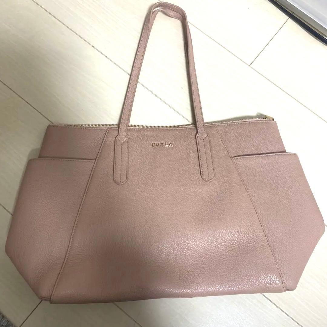 FURLA フルラ　ピンク レザー トートバッグ