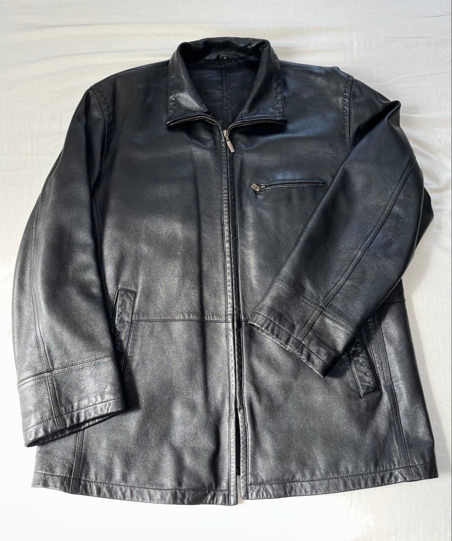 【vintage】レザー　ジップカーコート