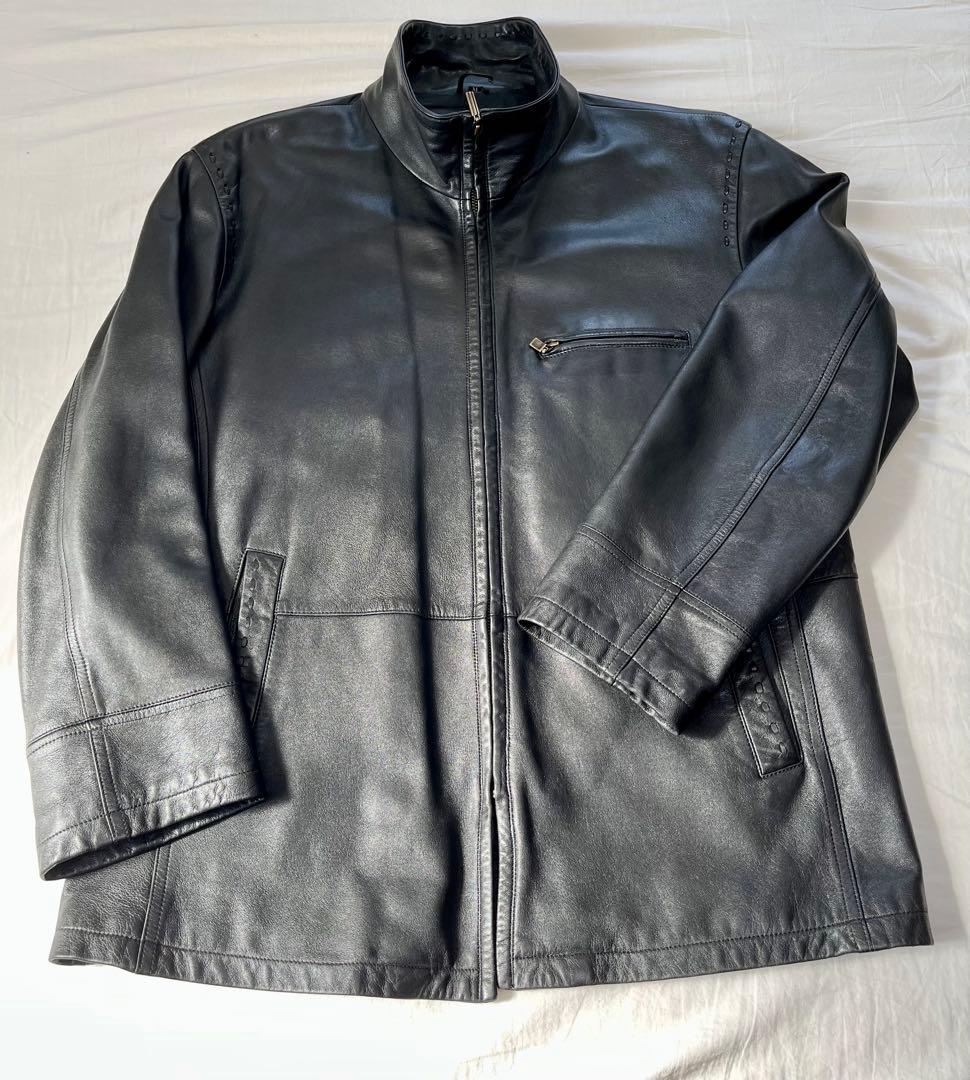 【vintage】レザー　ジップカーコート