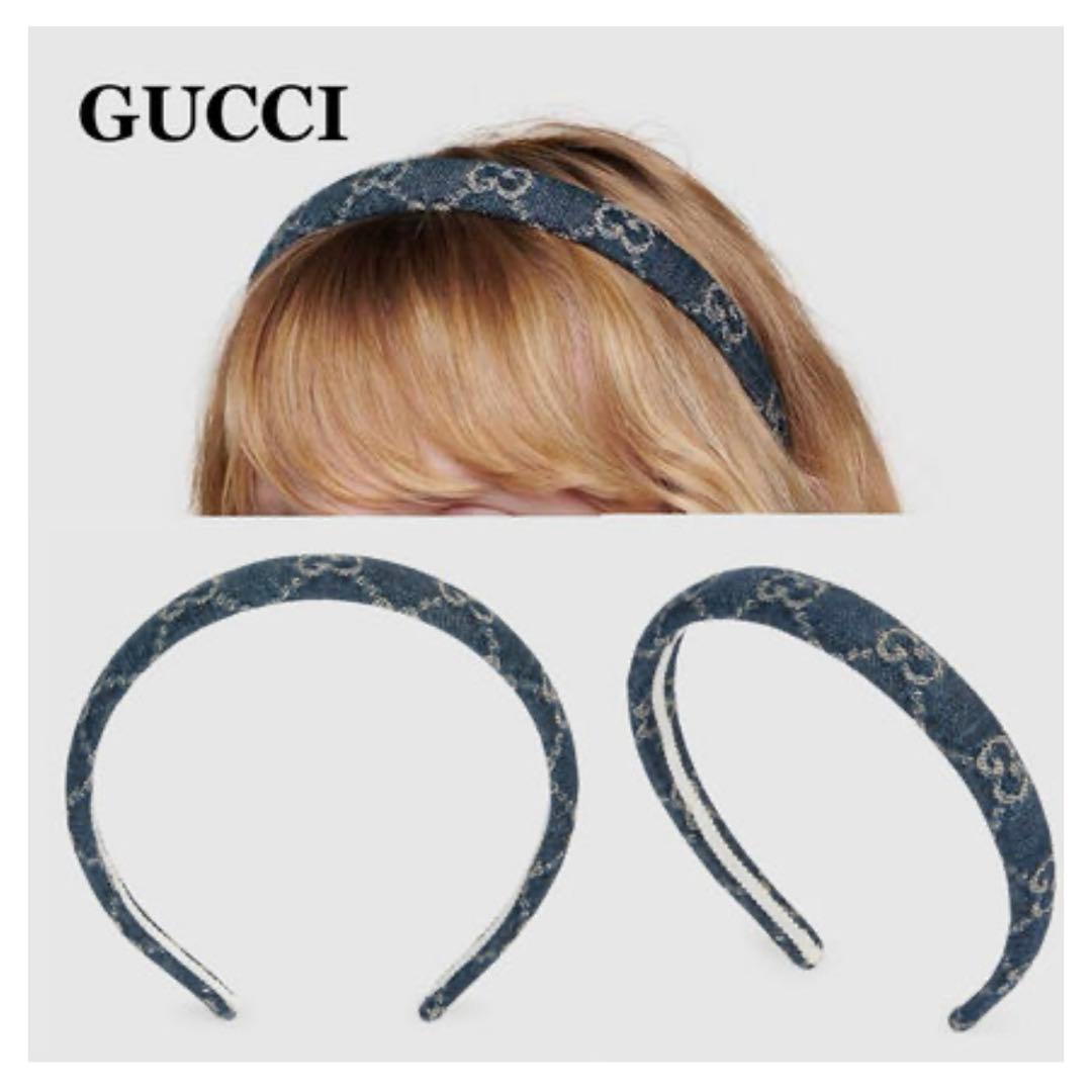 ♡GUCCI 【グッチ】♡ GGキャンバス デニムカチューシャ