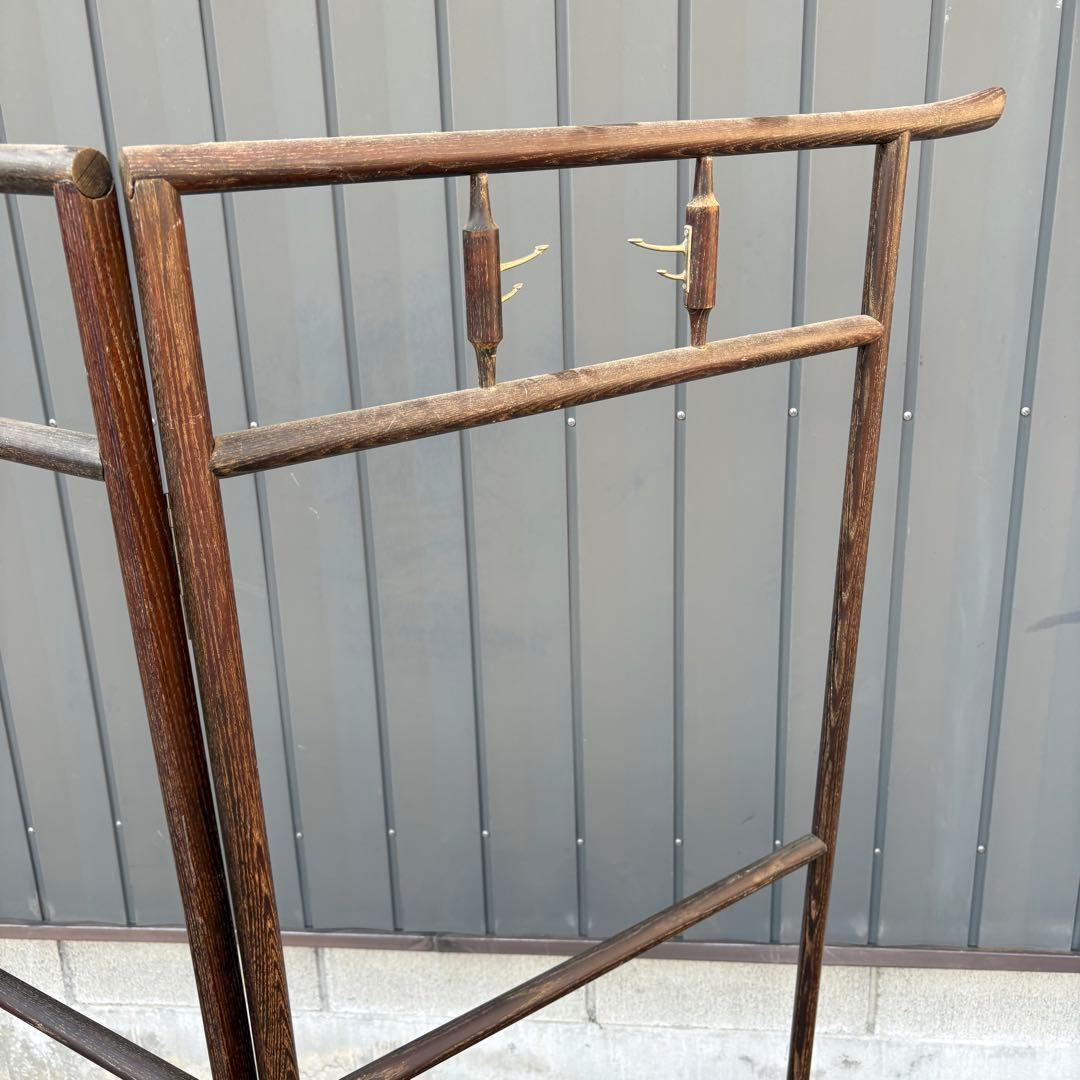 昭和レトロ 和風 古民具 漆塗り 衣桁 衣紋掛け 古道具 和家具 コゲ茶 着物