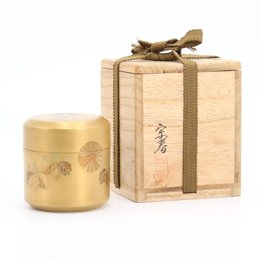 久世宗春作 高台寺蒔絵茶入 中次 棗 茶器 共箱 茶道具　SU52　1F28