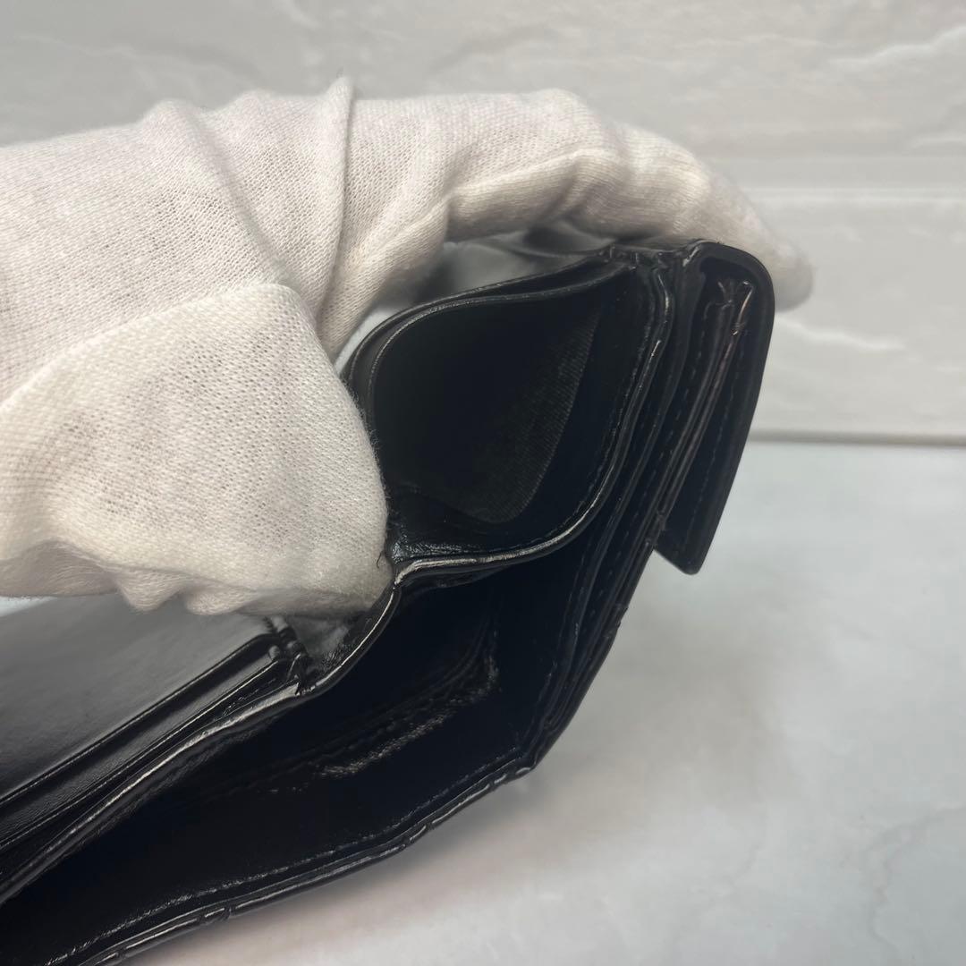 Dior 財布 レディディオール カナージュ ロータスウォレット エナメル 三折