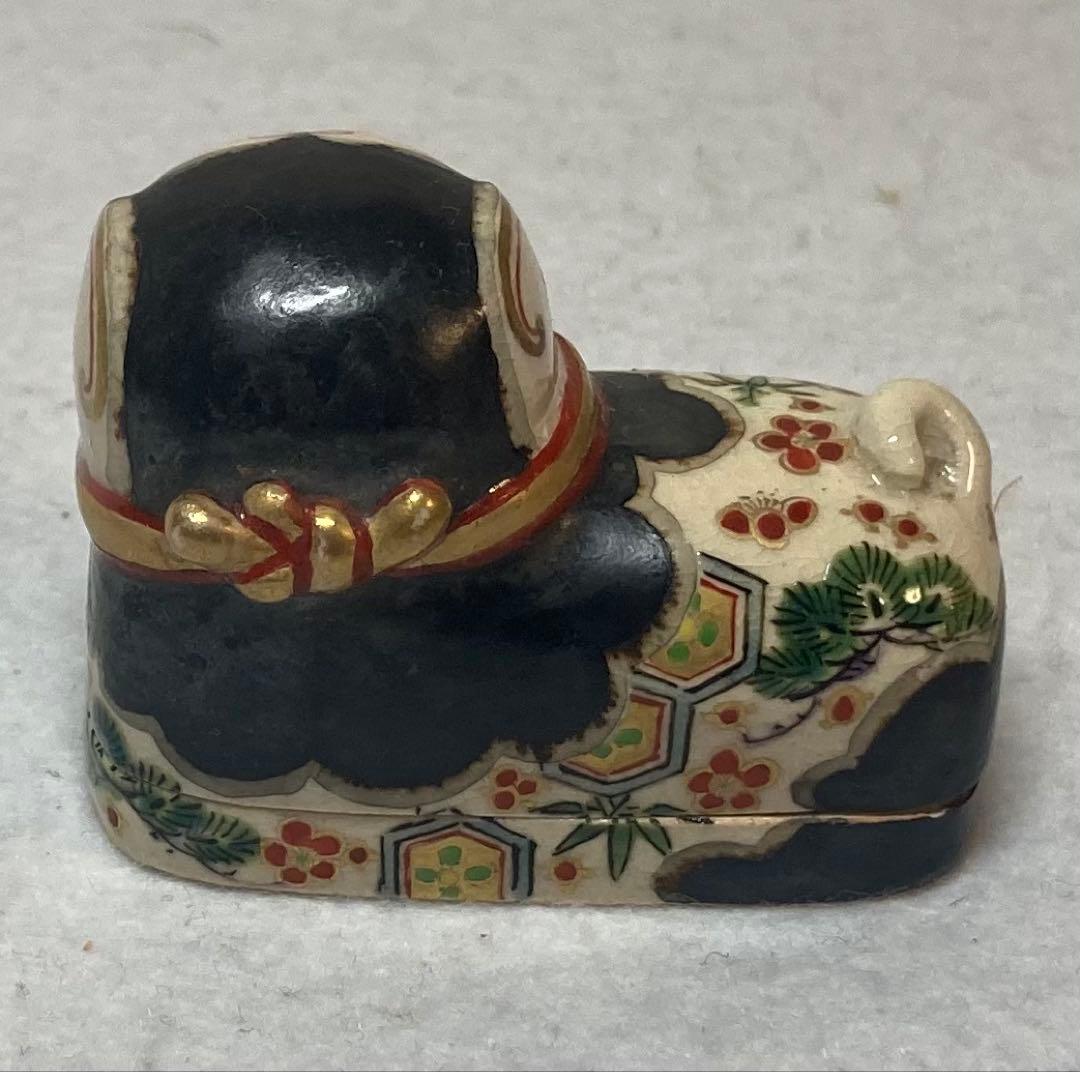 B400h「犬張子 香合」伊東陶山造　共箱　京焼　香道具　茶道具　キズ有