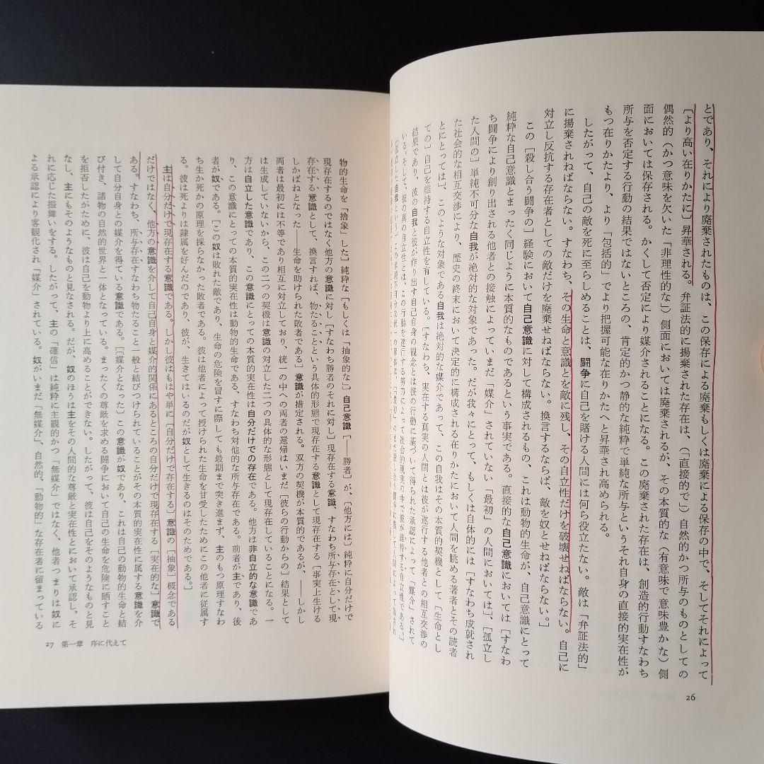 ヘーゲル読解入門　『精神現象学』を読む　少線引きあり
