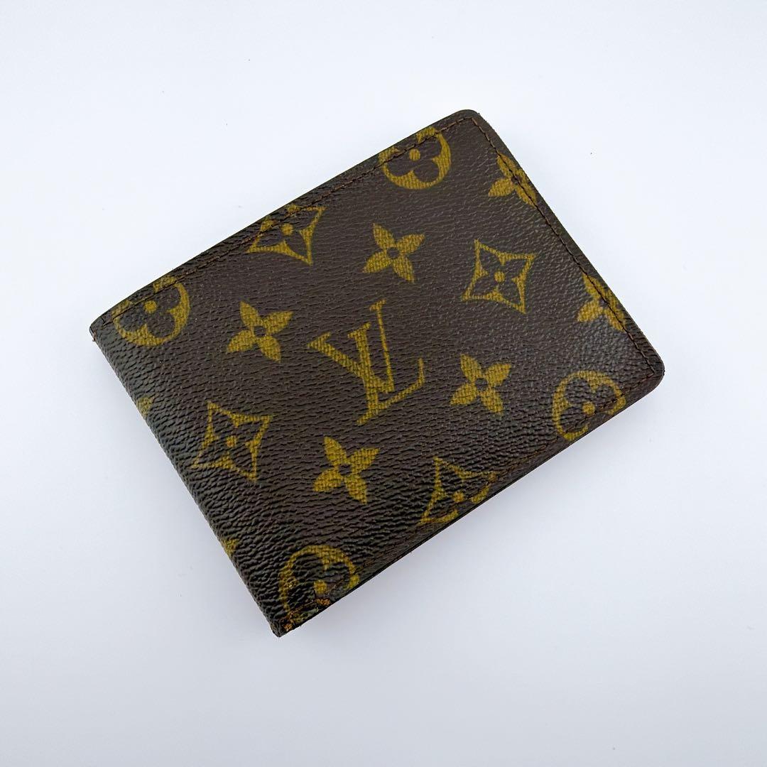 【美品】ルイヴィトン モノグラム　ミュルティプル　二つ折り財布　ブラウン