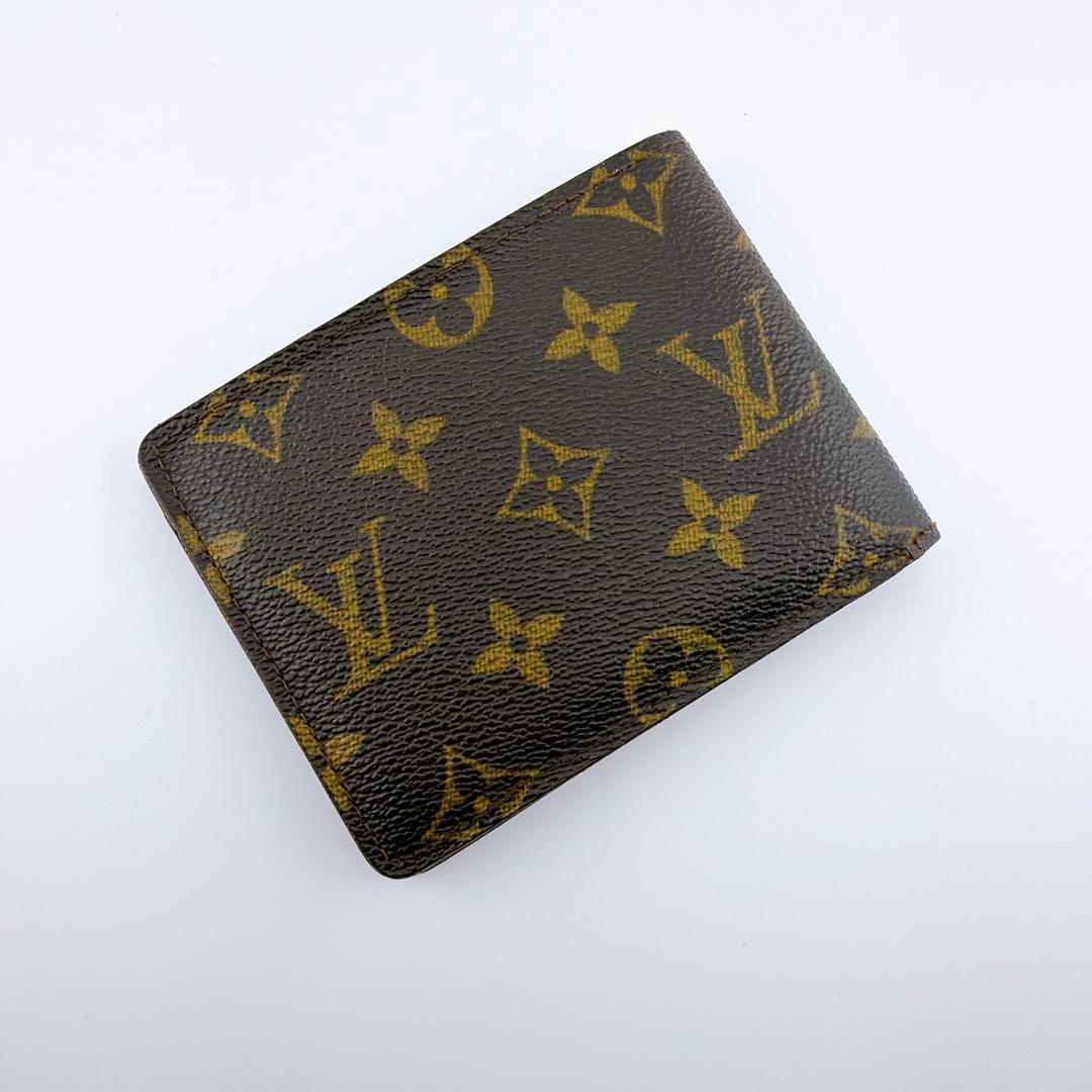 【美品】ルイヴィトン モノグラム　ミュルティプル　二つ折り財布　ブラウン