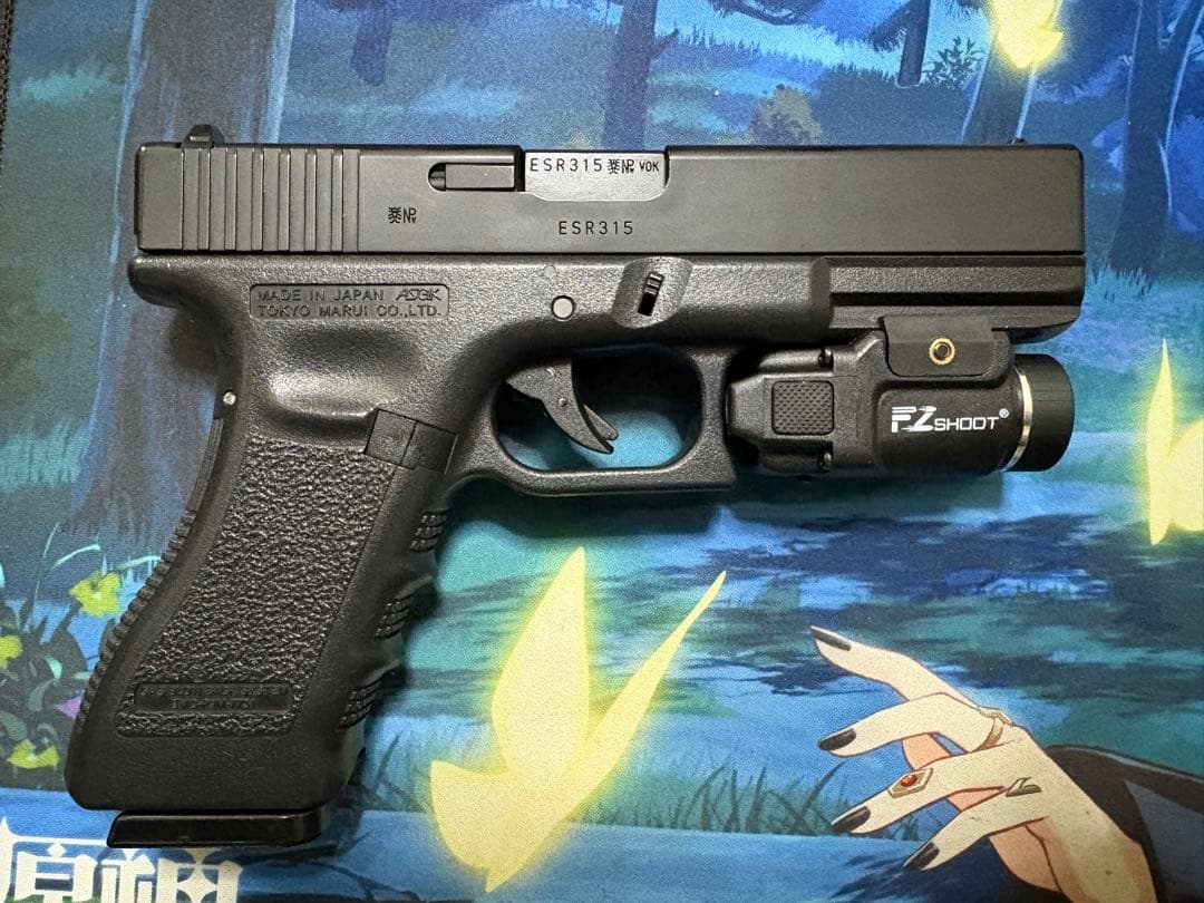 東京マルイ ガスガン グロック18C マガジン2本 グリス ライト付 訳有