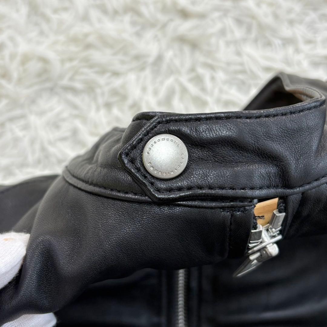 美品　フォーサムワン　シングルライダース　ラムレザー　登坂広臣　黒×青　L