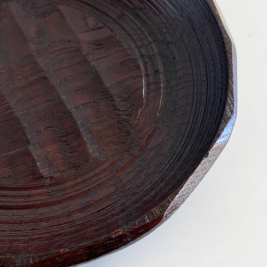 二代目村瀬治兵衛 沢栗大盆 千菓子器 本漆塗り 木彫り 漆器 丸盆 民芸品