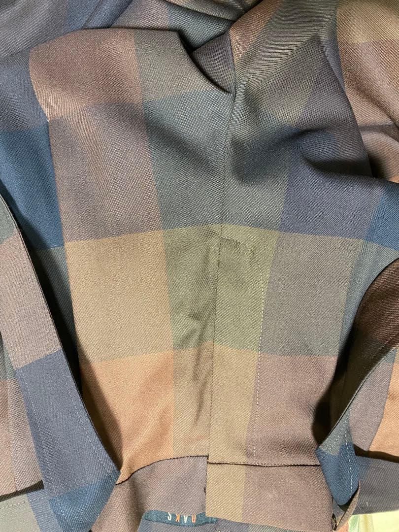 DAKS ガウチョパンツ ウエストリボン付き　ブラウン系　チェック