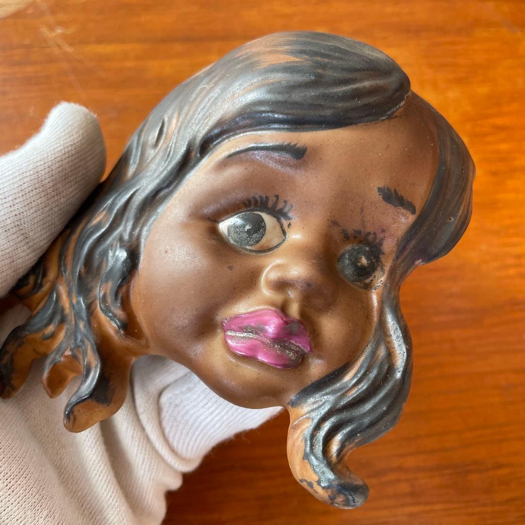 ミッドセンチュリー　50’s 壁掛け　女の子　顔　ヴィンテージ