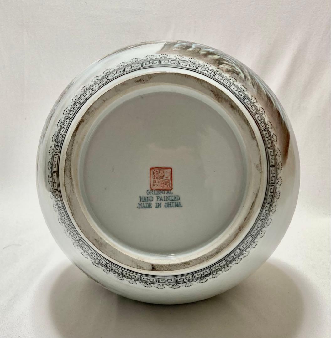 景徳鎮花瓶　中国美術　陶磁器　瓢箪型花瓶　美品　レトロ